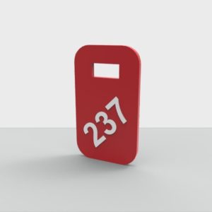 Номерок акриловый цветной 40х70 мм